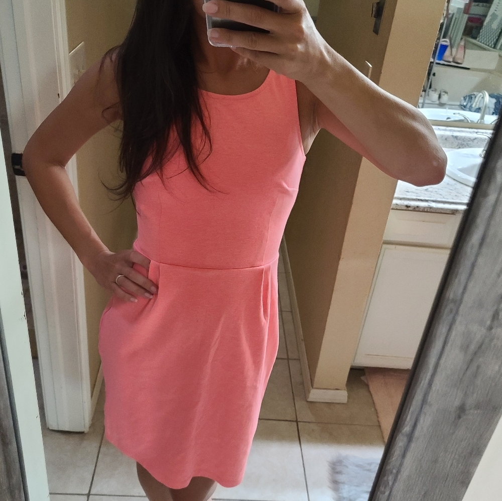 Bright pinky coral dress
